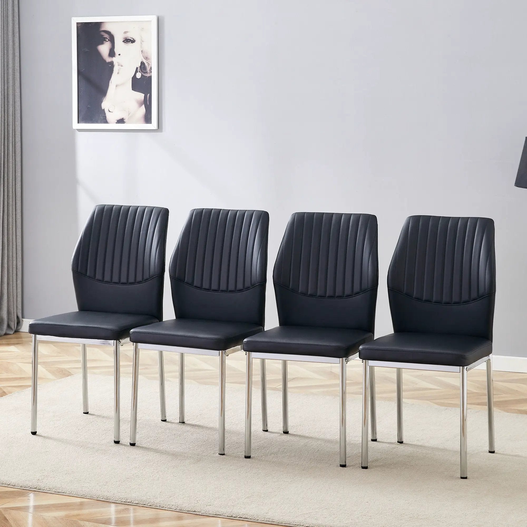 Luxury Simple High Resilience Dining Chair With Metal Legs by Unique Piece Furniture