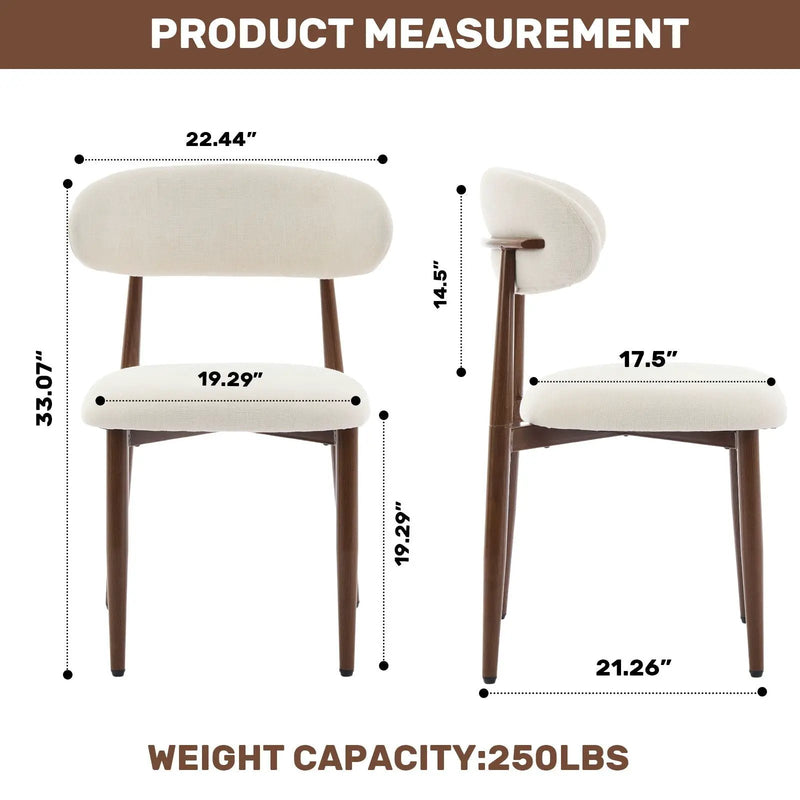 Upholstered Dining Chairs For Dining Room (Set of 2) - Beige by HouseOfZazla