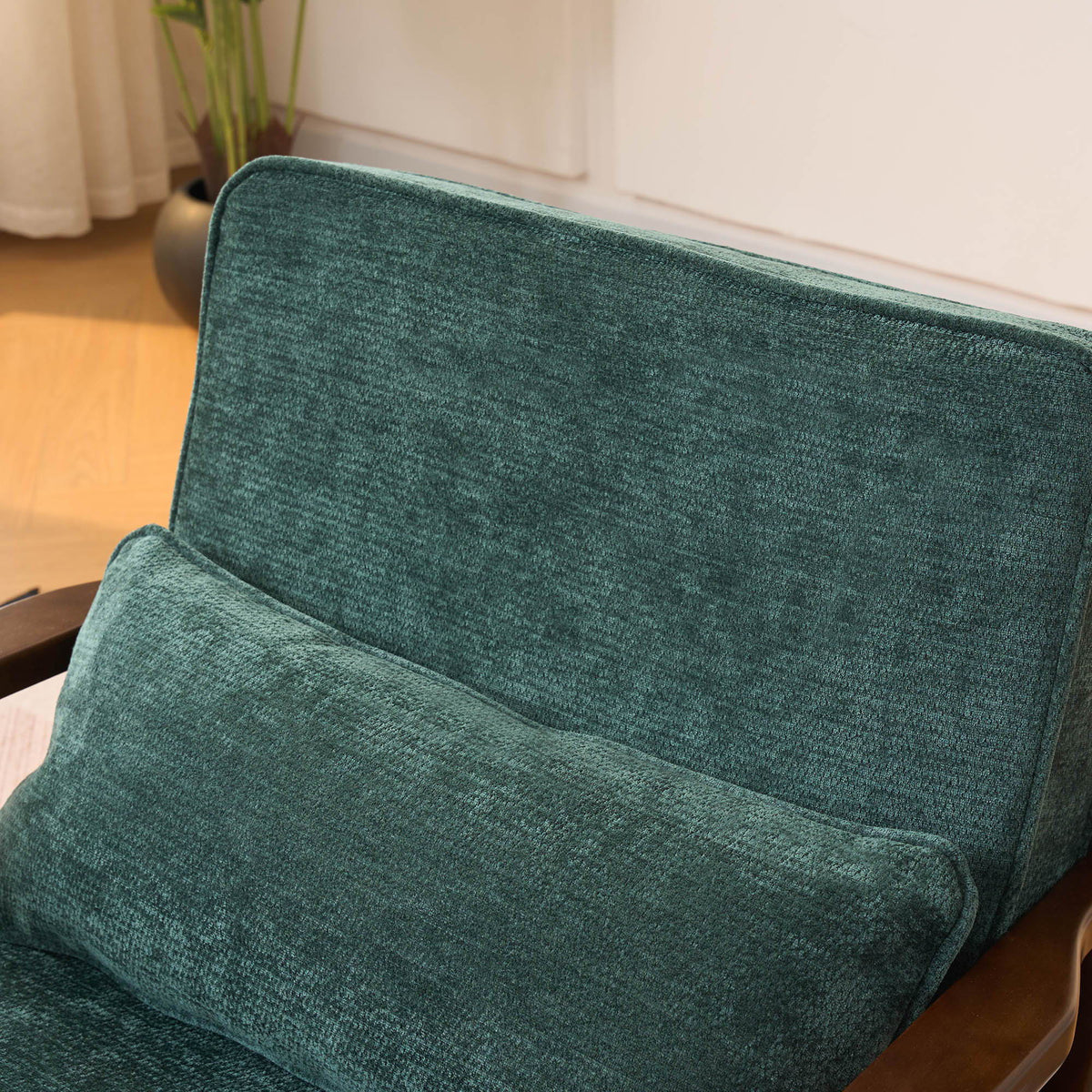 Living Room Chair with Lumbar Pillow and Solid Wood Frame - Dark Gray, Dark Green, Beige, photo 23 of 40
