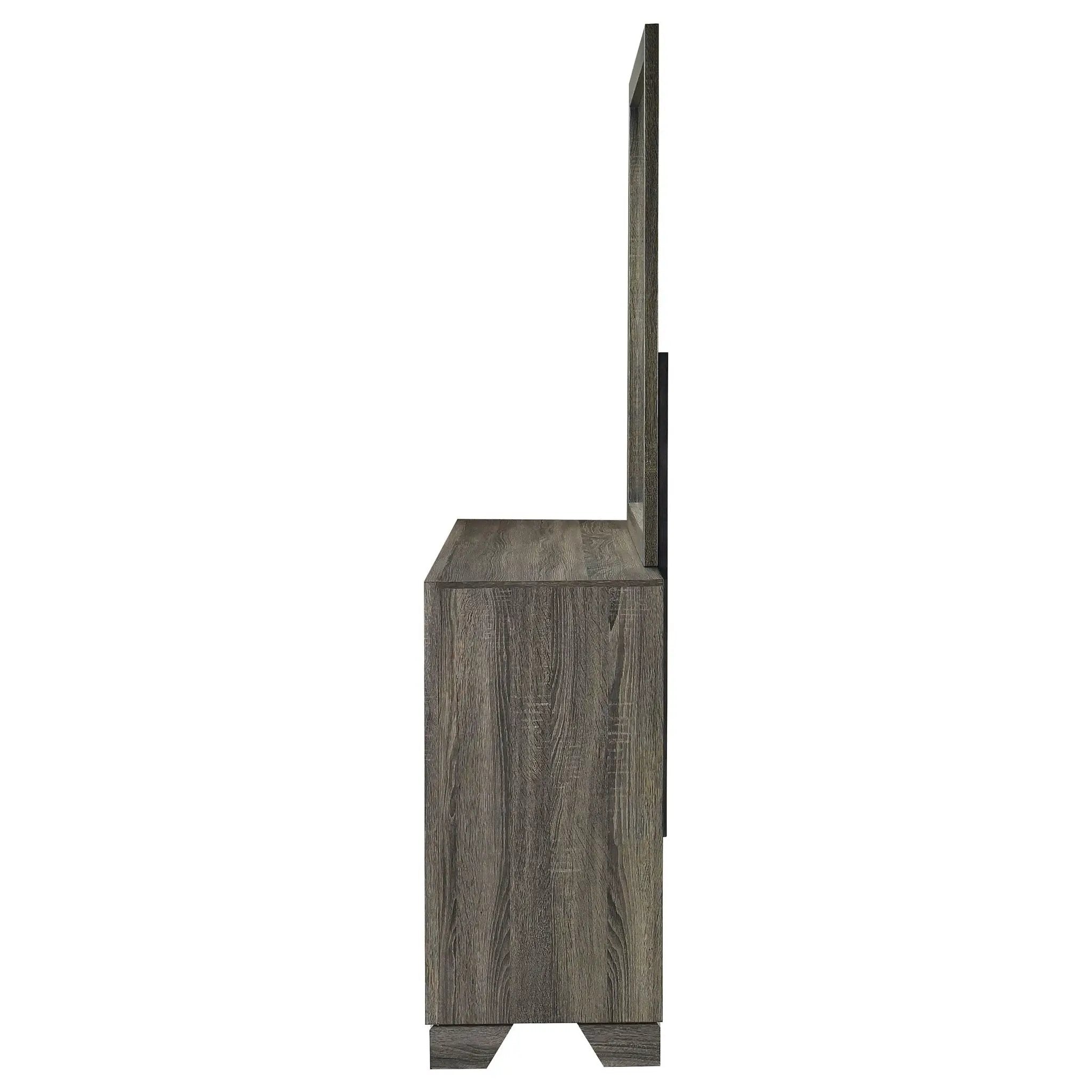 Wright 6-drawer Dresser and Mirror Brown Oak by Unique Piece Furniture