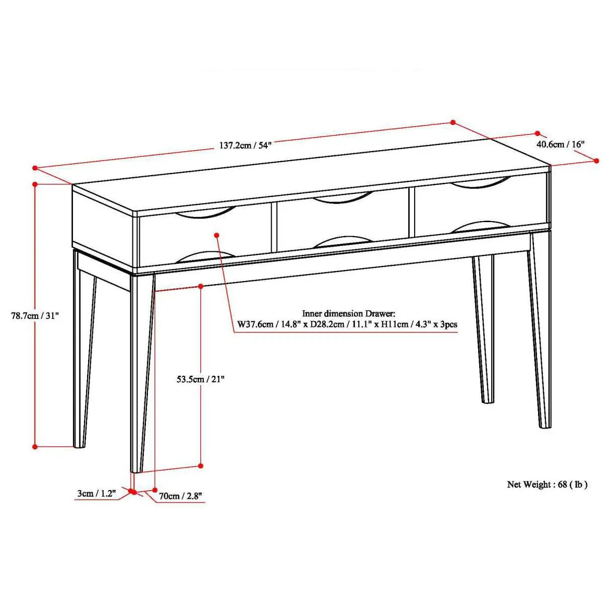 Harper - Handcrafted Console Sofa Table by HouseOfZazla