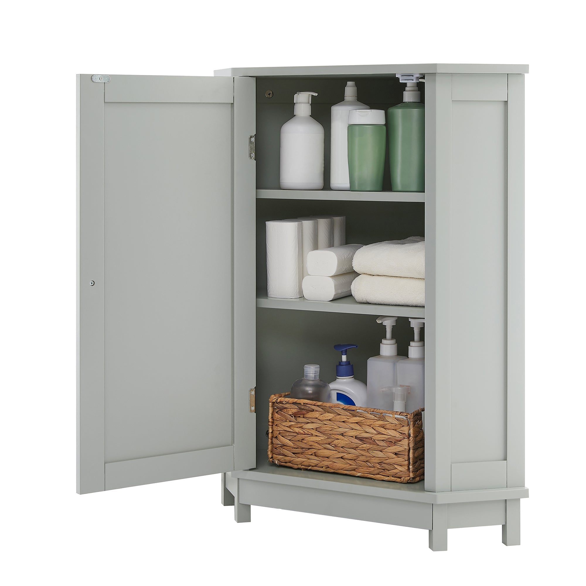 Grey Bathroom Cabinet Triangle Corner Storage With Adjustable Shelf by HouseOfZazla