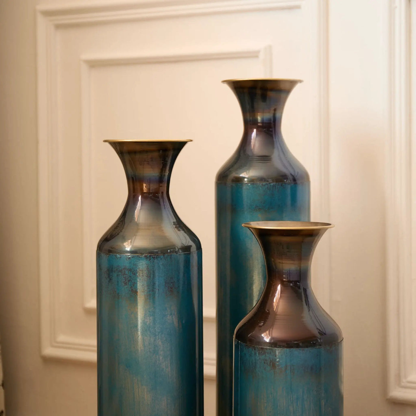 Modern Droplet Shaped Floor Vase Set, 3 Piece Home Decor by HouseOfZazla