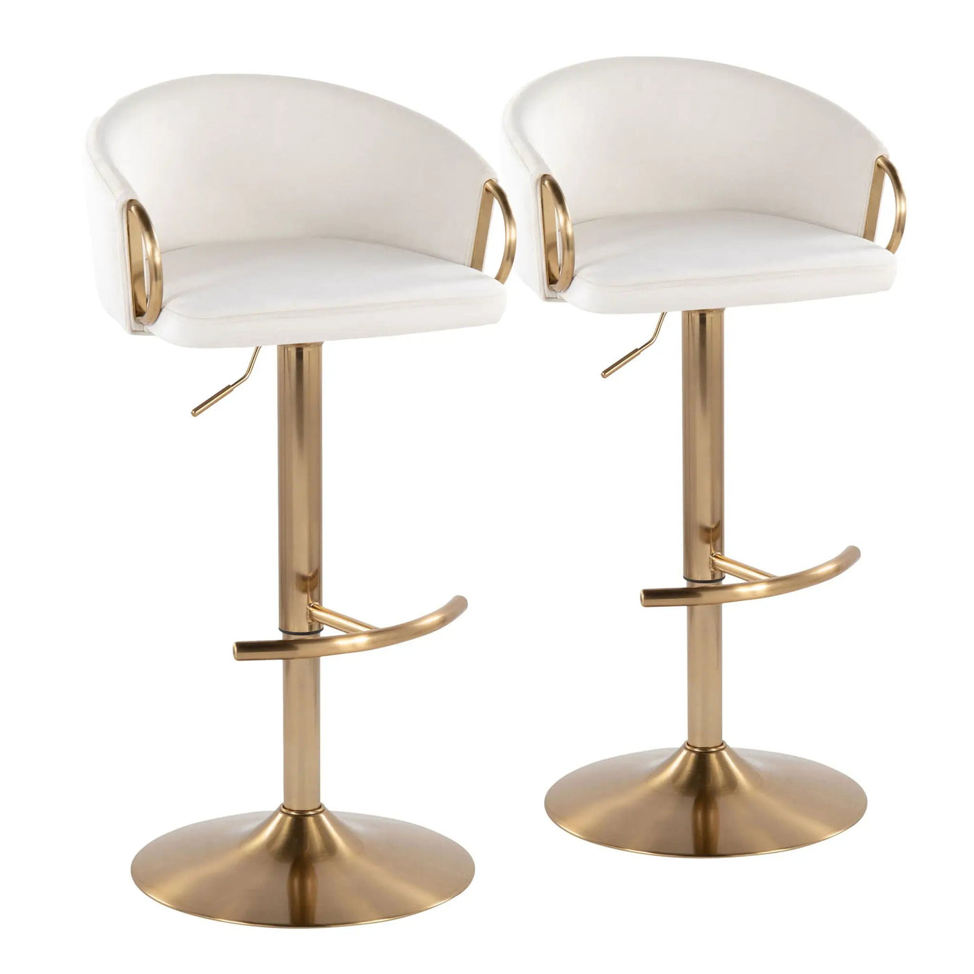 Claire - Contemporary / Glam Adjustable Bar Stool (Set of 2) by HouseOfZazla