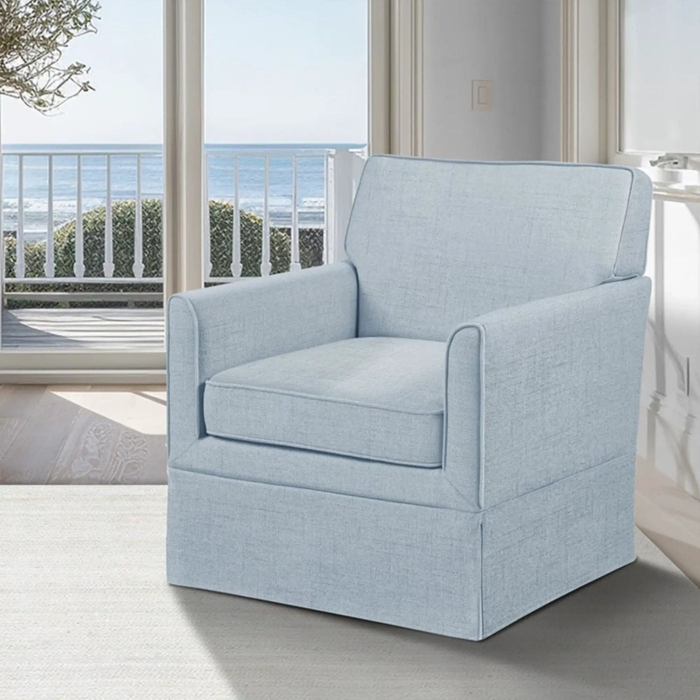 Timeless - Accent Armchair With Classic Track Arm Silhouette And Skirted Base by HouseOfZazla