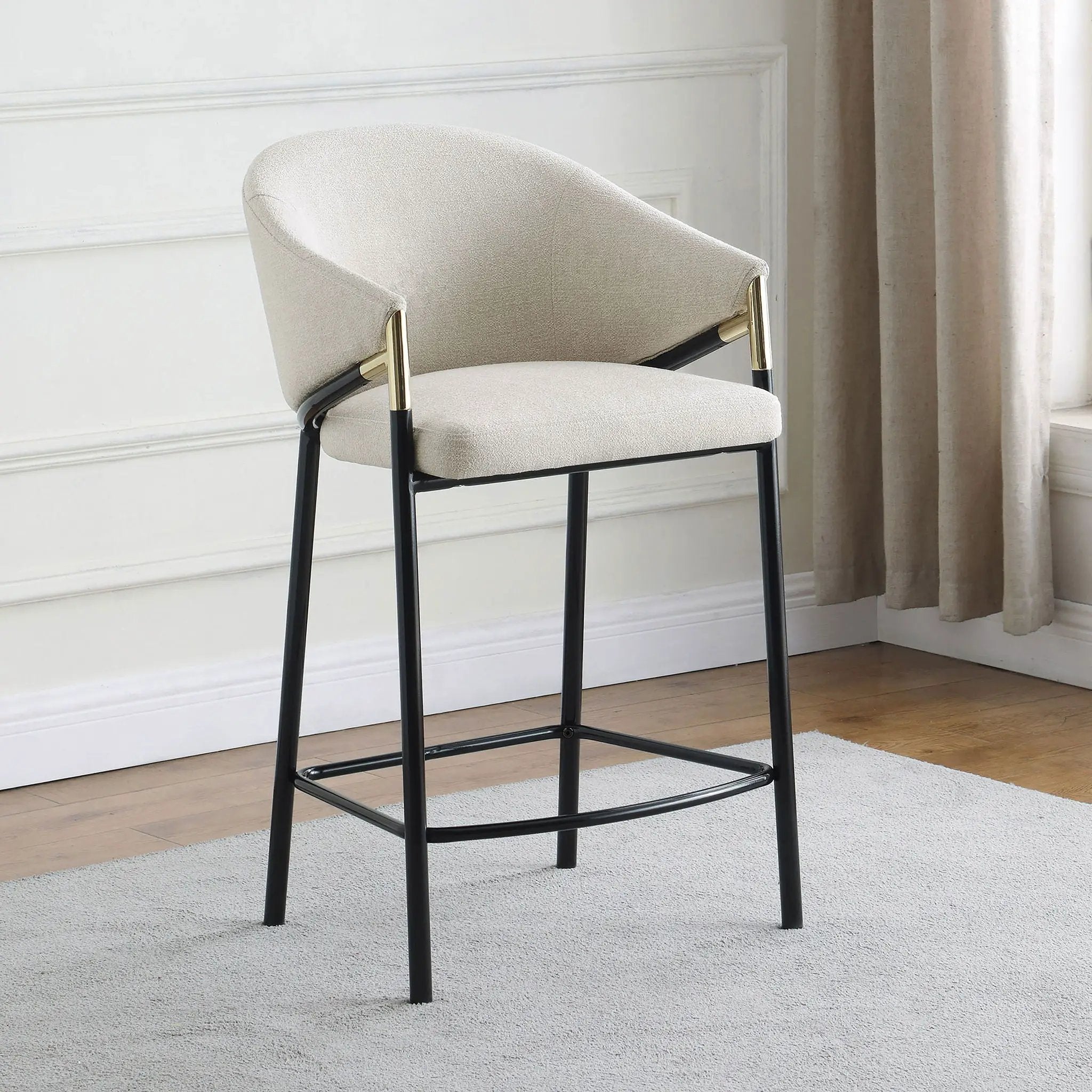 Sloped Arm Counter Stools (Set of 2) - Beige by HouseOfZazla