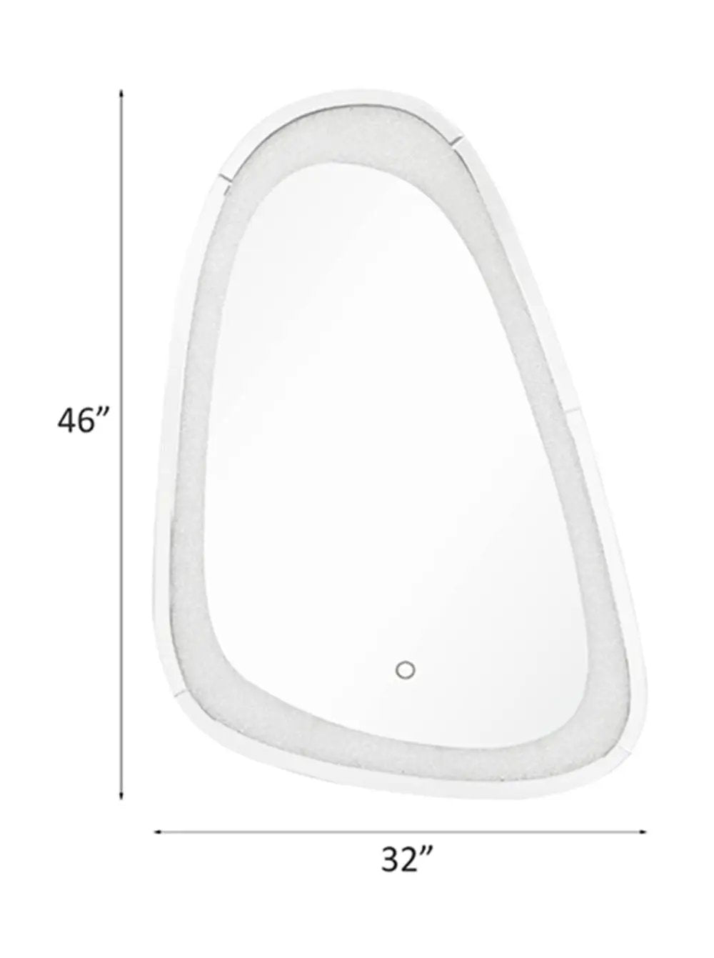 Noralie - 46" Accent Mirror With LED - Mirrored & Faux Diamonds by Unique Piece Furniture