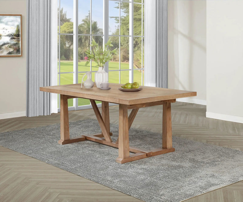Middleton 106-inch Extension Leaf Dining Table Natural Brown by Unique Piece Furniture