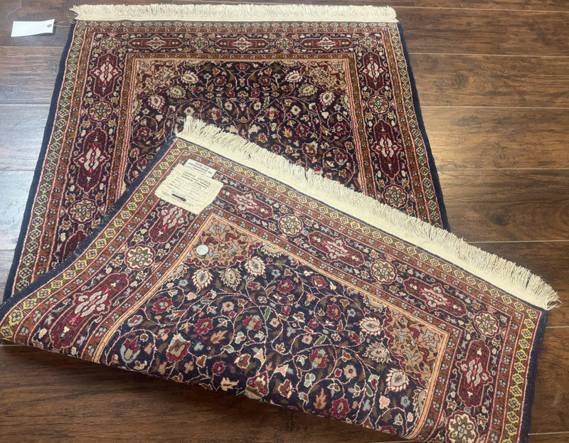 Indo Kashmiri Rug 3x5, Navy Blue, Very Fine 400 KPSI, Pair B by Jewel Rugs