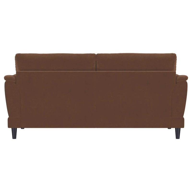 Selma Velvet Upholstered Crescent Arm Sofa Rust by Unique Piece Furniture