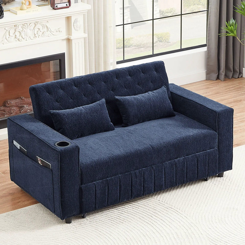 Pull-Out Sofa Bed Convertible Couch With Adjustable Backrest For Living Room by HouseOfZazla