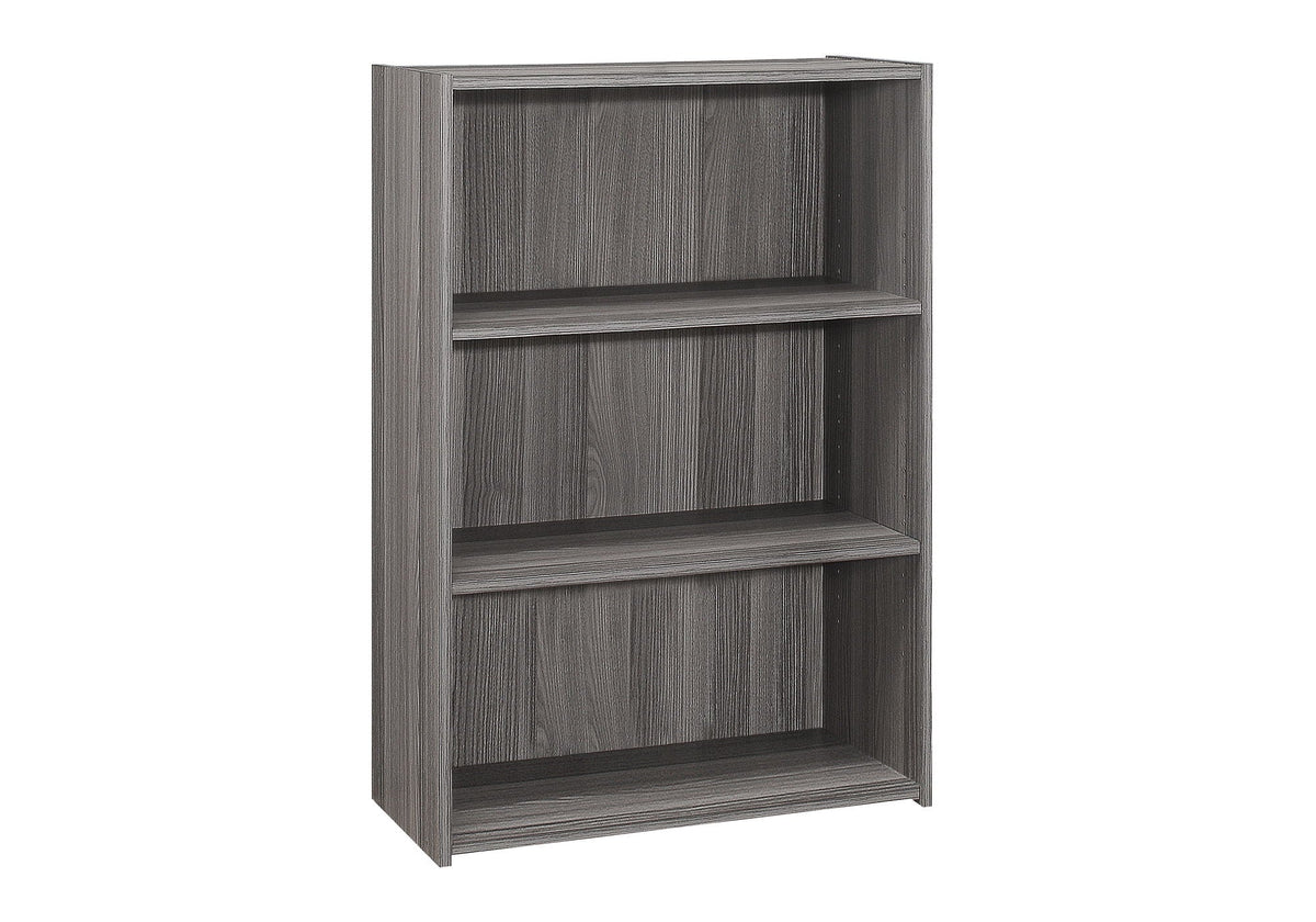 4-Tier Wood Bookshelf with Adjustable Shelves - Dark Gray