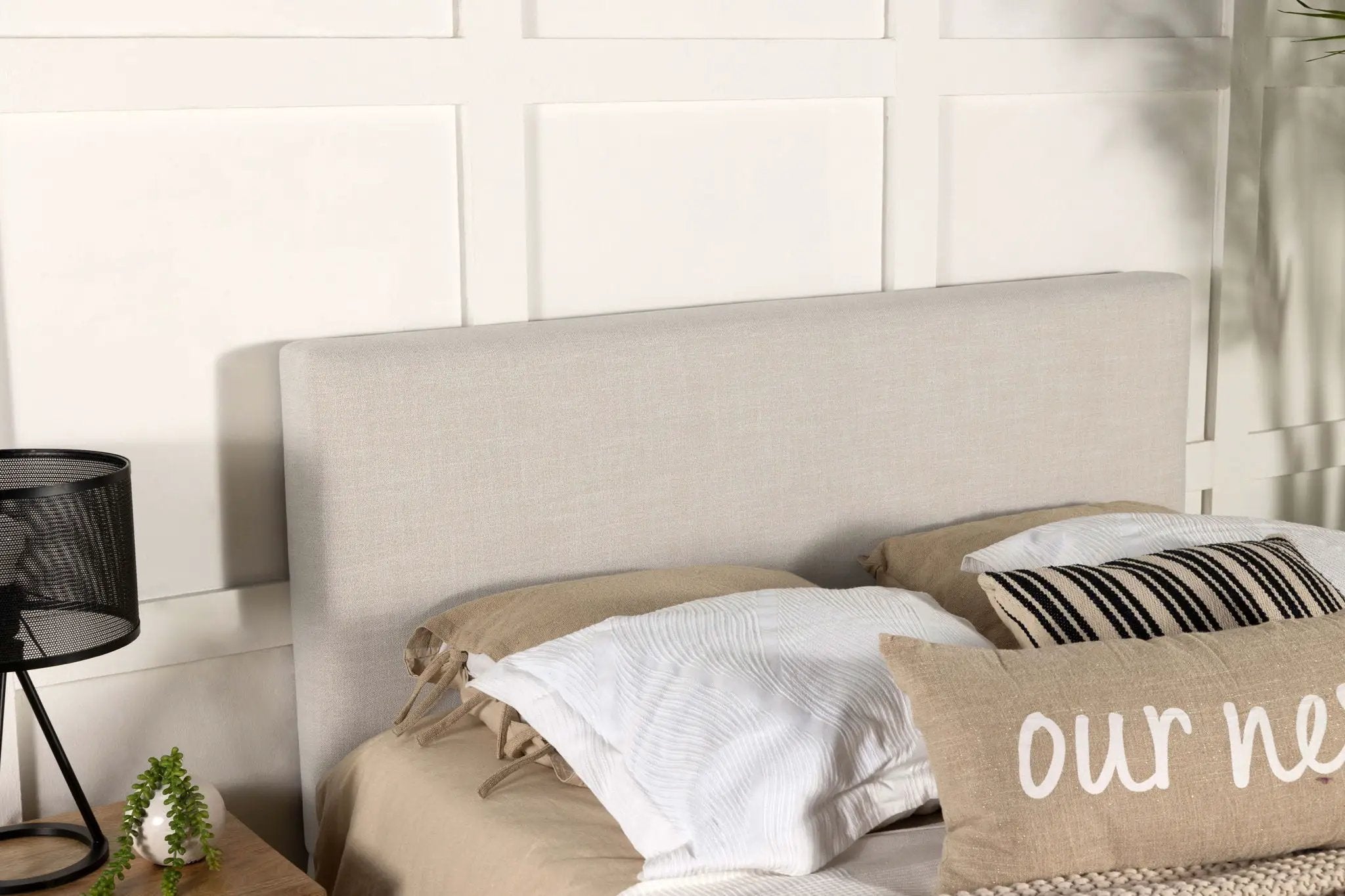 Pirro Upholstered King Panel Headboard Sand by Unique Piece Furniture