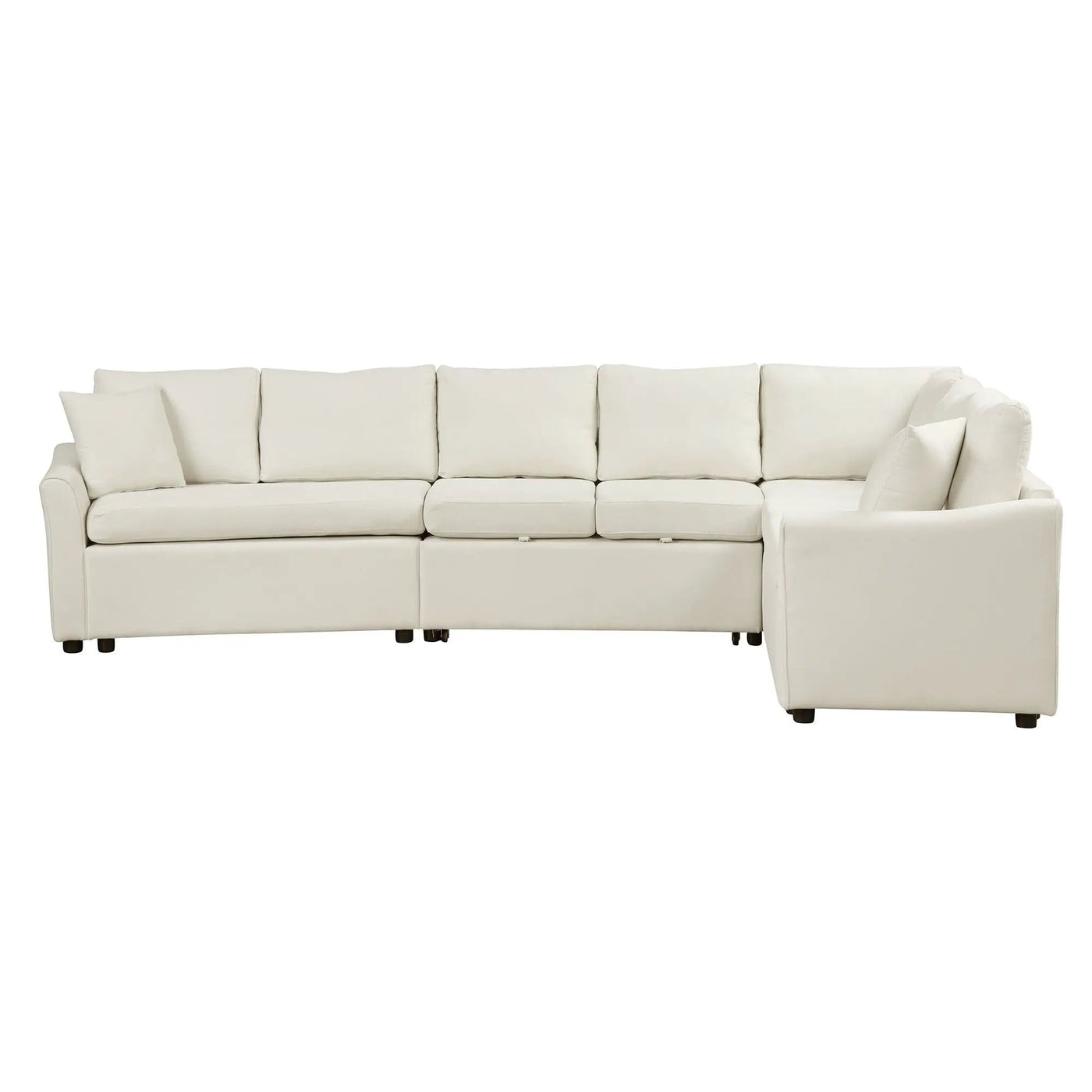 L-Shaped Sofa Convertible Sofa Bed Pull Out Sofa Sleeper With Two Back Pillows, Two USB Ports And Two Power Sockets For Living Room by HouseOfZazla