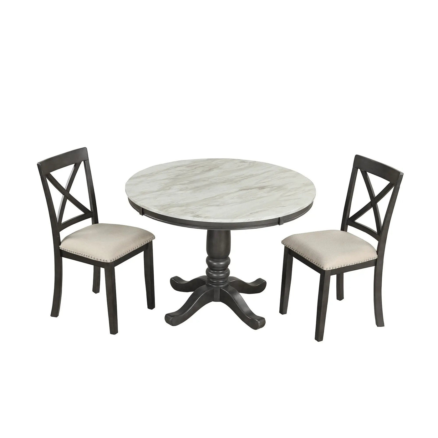 5 Pieces Dining Table And Chairs Set For 4 Persons, Kitchen Room Solid Wood Table With 4 Chairs by HouseOfZazla