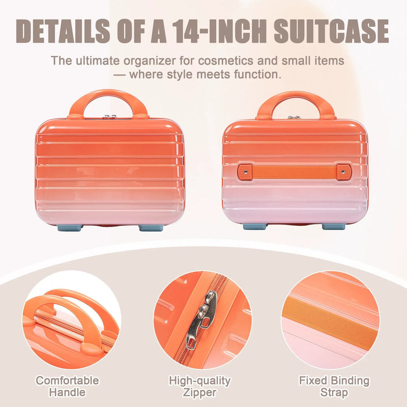2 Pc PC Spinner Wheel Luggage Set with Gradient Color and Lock by HouseOfZazla