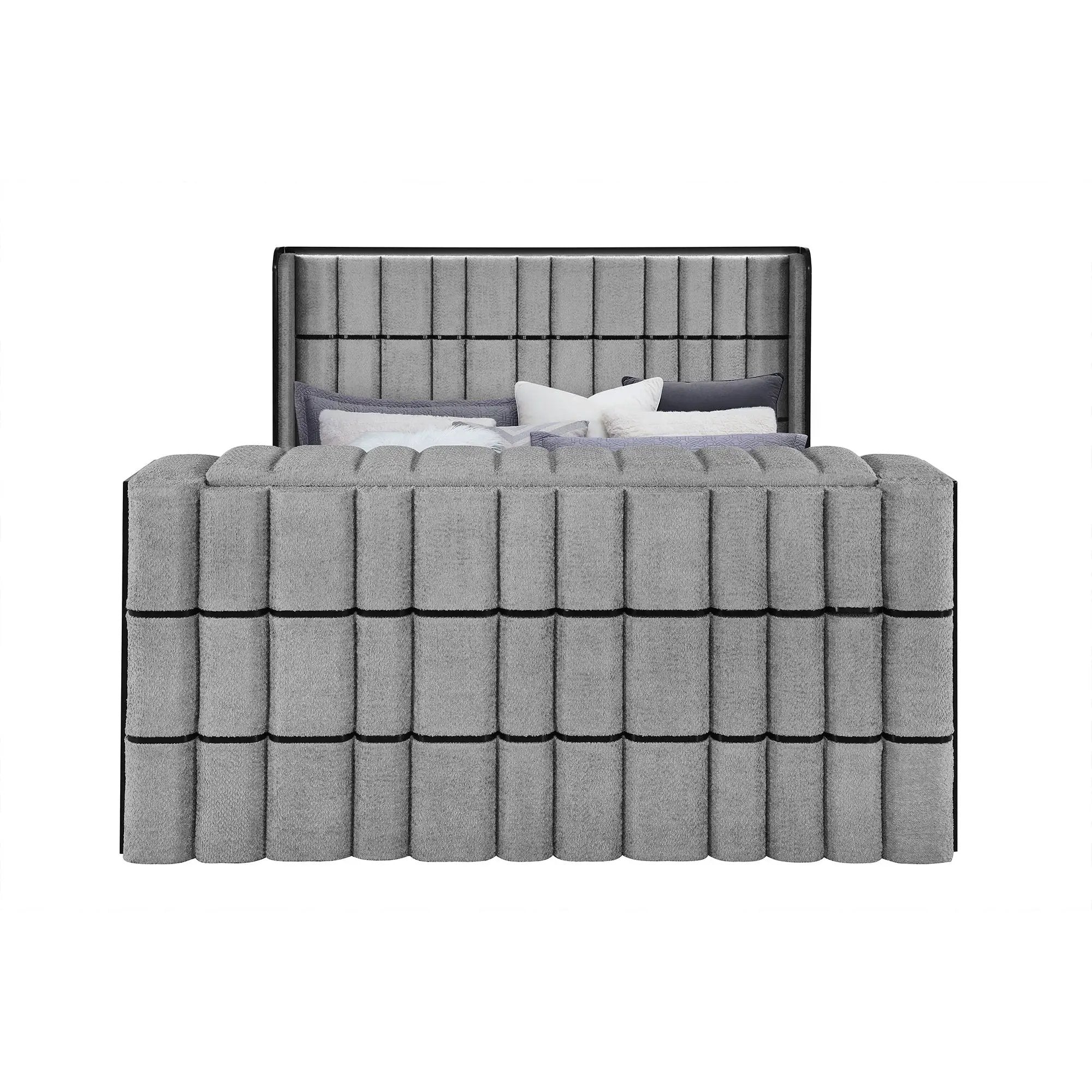 Isaiah - Bed With TV Lift-LED Speakers And Fireplace by HouseOfZazla