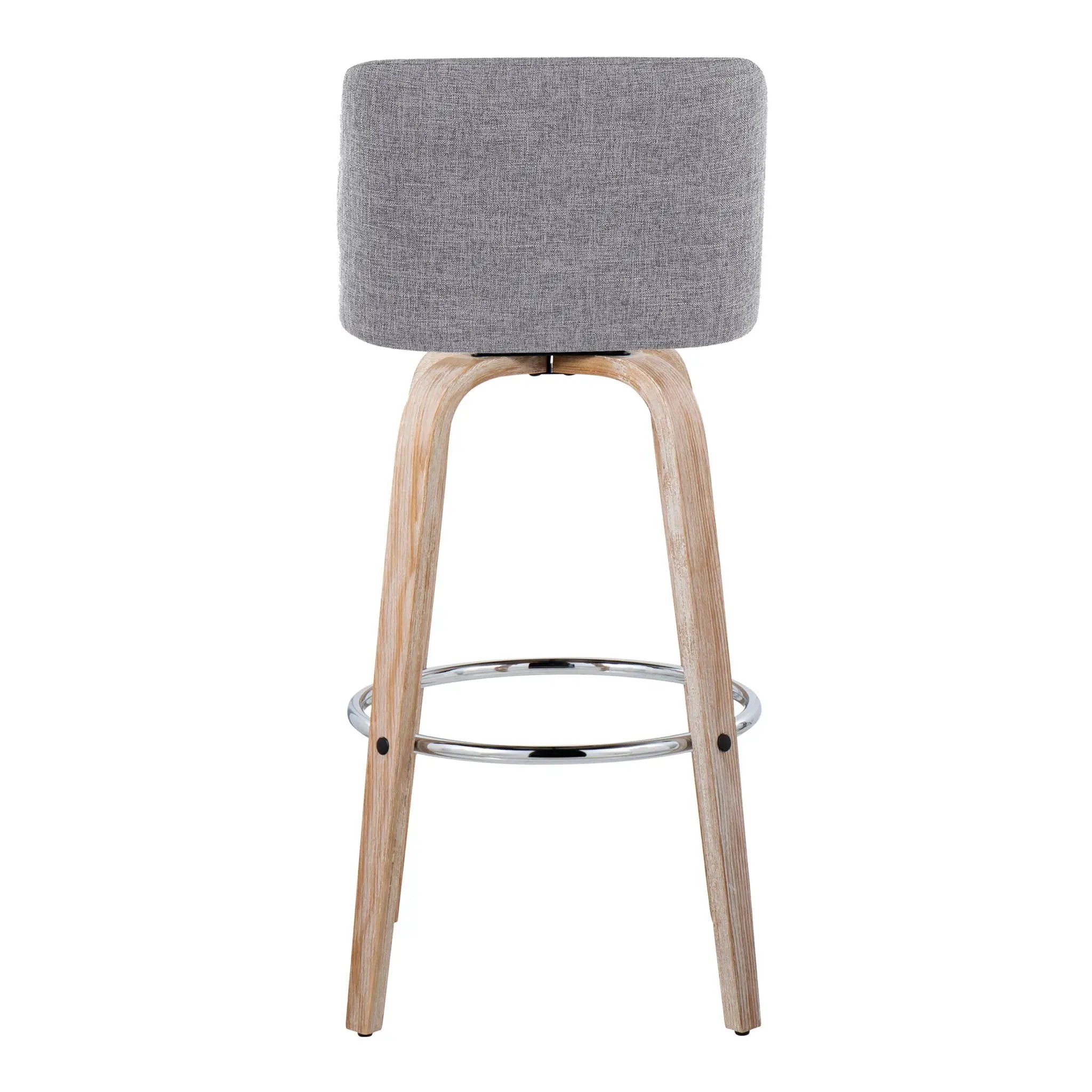 Toriano - Contemporary Fixed Height Barstool With Swivel & Round Footrest (Set of 2) by HouseOfZazla