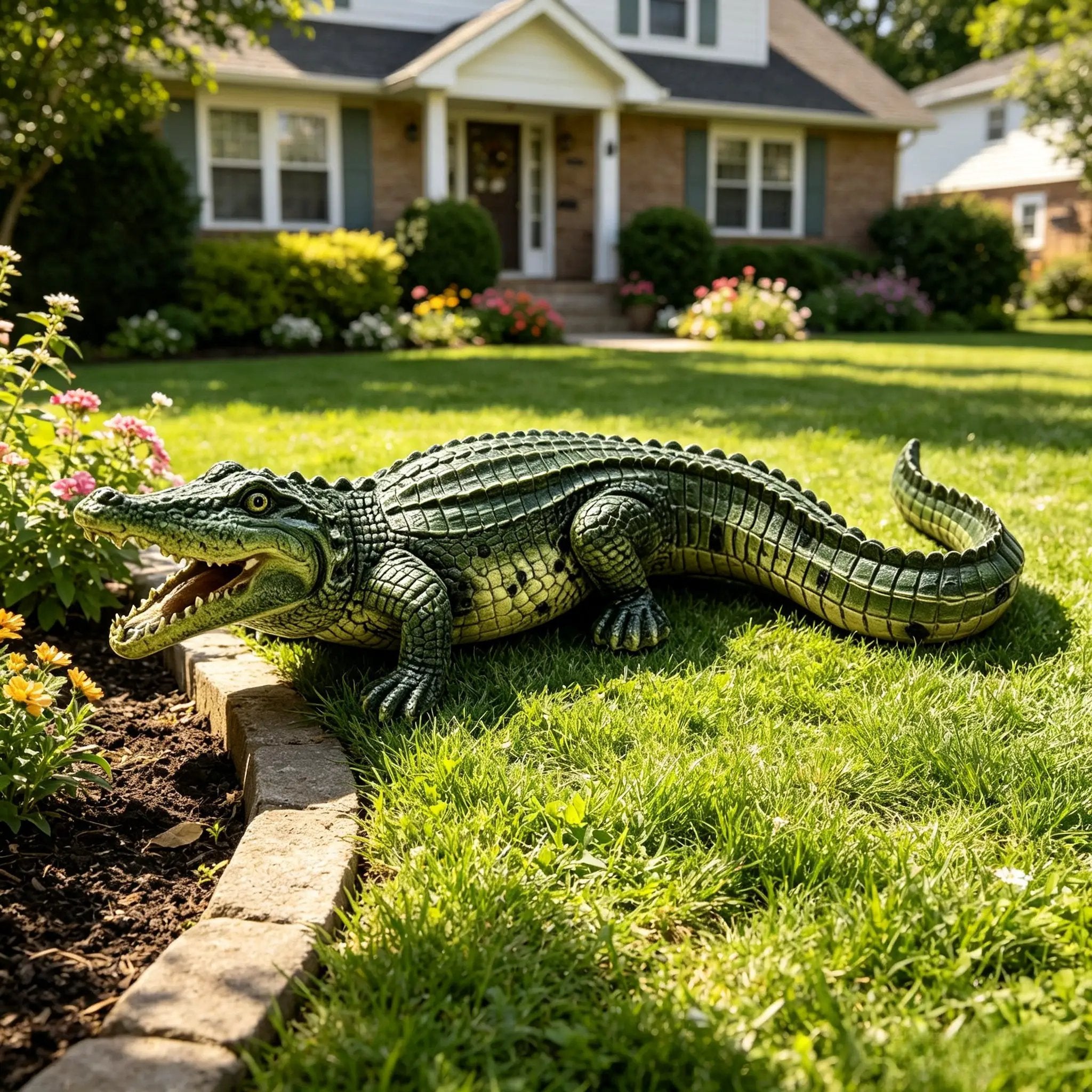 23" Simulated Crocodile Garden Statue by HouseOfZazla