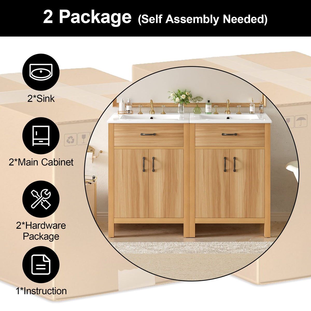 48" Bathroom Vanity with Solid Wood Frame, photo 10 of 10