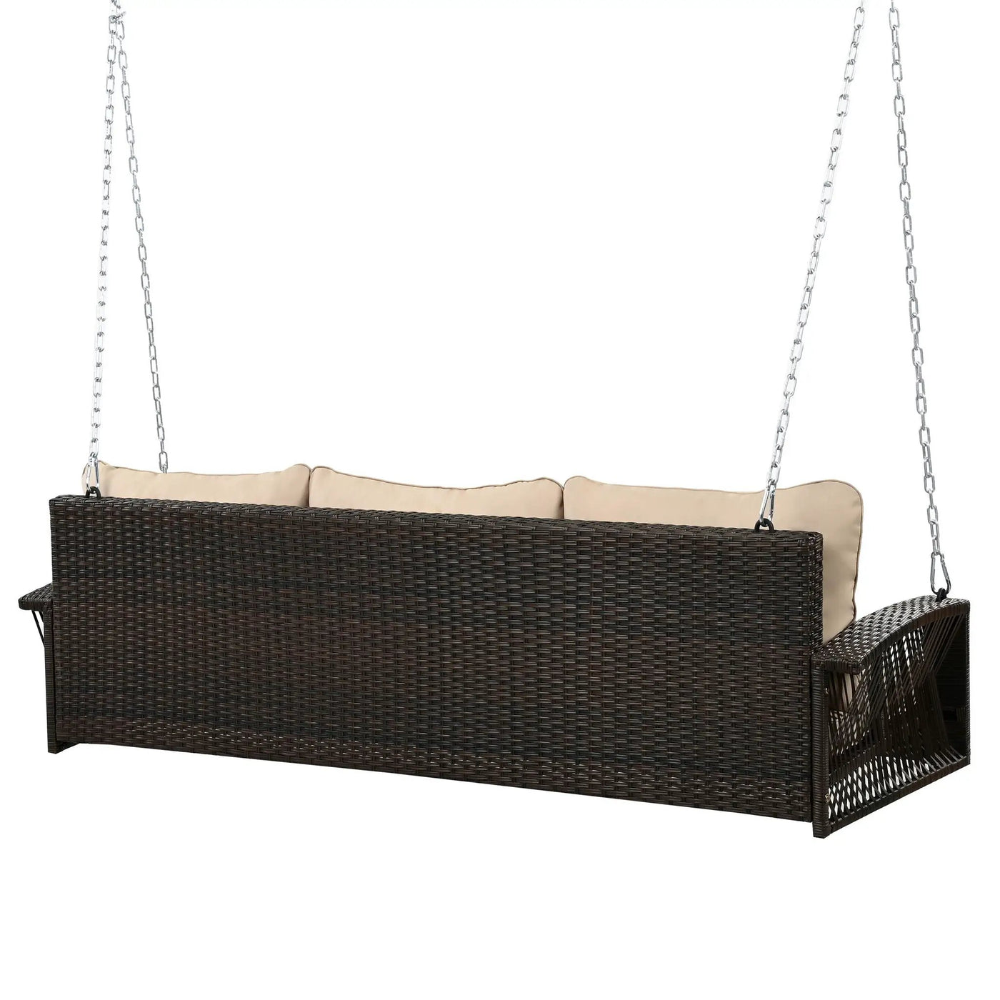 3 Person Large Patio Swing Bench With Cushions For Backyard by HouseOfZazla