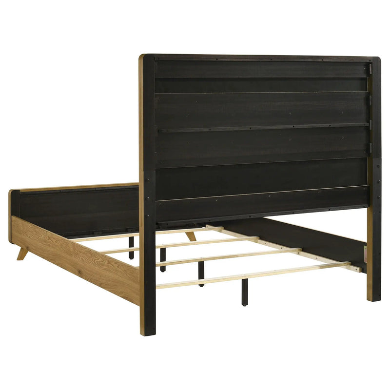 Bennett 62-inch Queen Upholstered Panel Bed Cream and Light Oak by Unique Piece Furniture