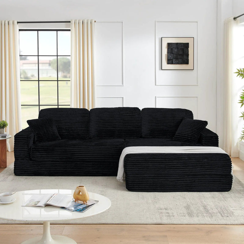 Modern Minimalist L Shape Modular Sectional Sofa, Couch by Unique Piece Furniture
