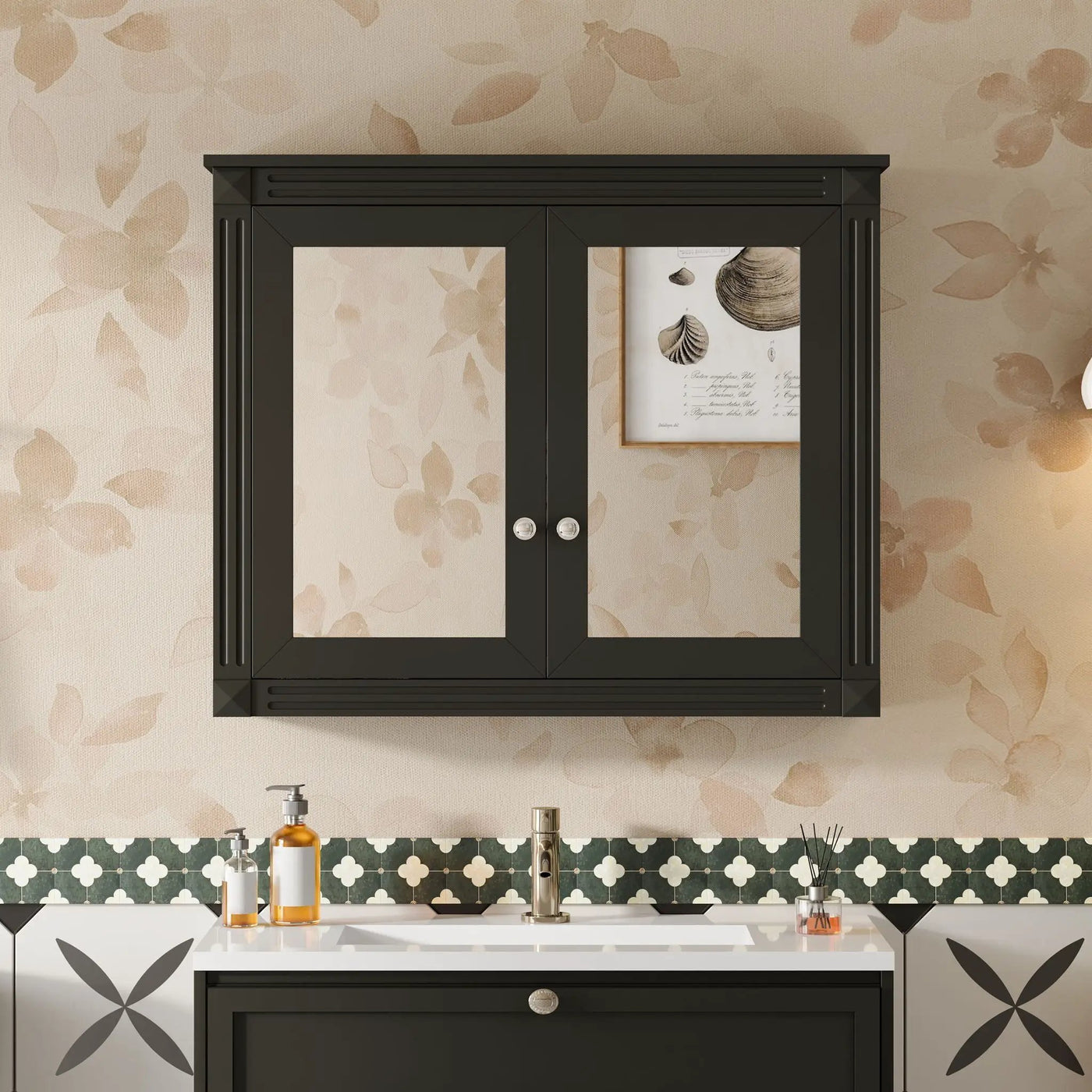 Wall-Mounted Medicine Cabinet With 2 Mirrors and Adjustable Shelves by HouseOfZazla