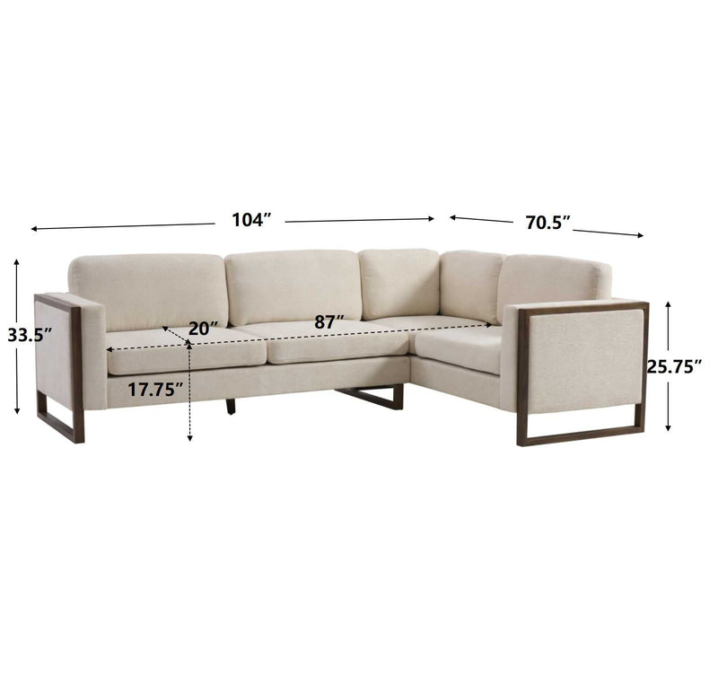 Otis 104 in. Square Arm 2-piece L Shaped Sectional Chenille Sofa by HouseOfZazla