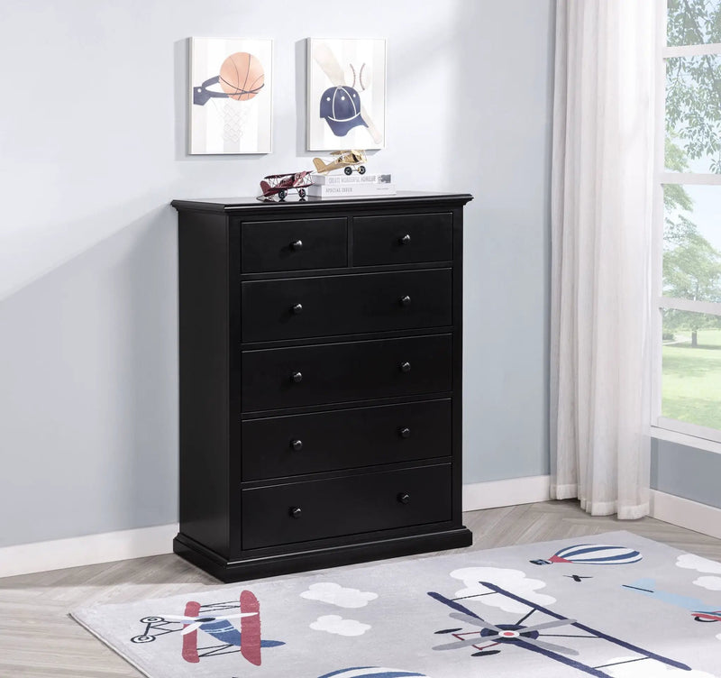 Sumerlin 6-drawer Bedroom Chest of Drawers Black by Unique Piece Furniture