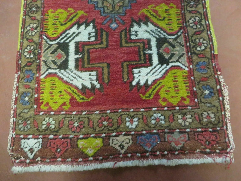20" X 38" Antique Handmade Turkish Oushak Oshak Yastik Wool Rug Mat Turkey Nice by Jewel Rugs