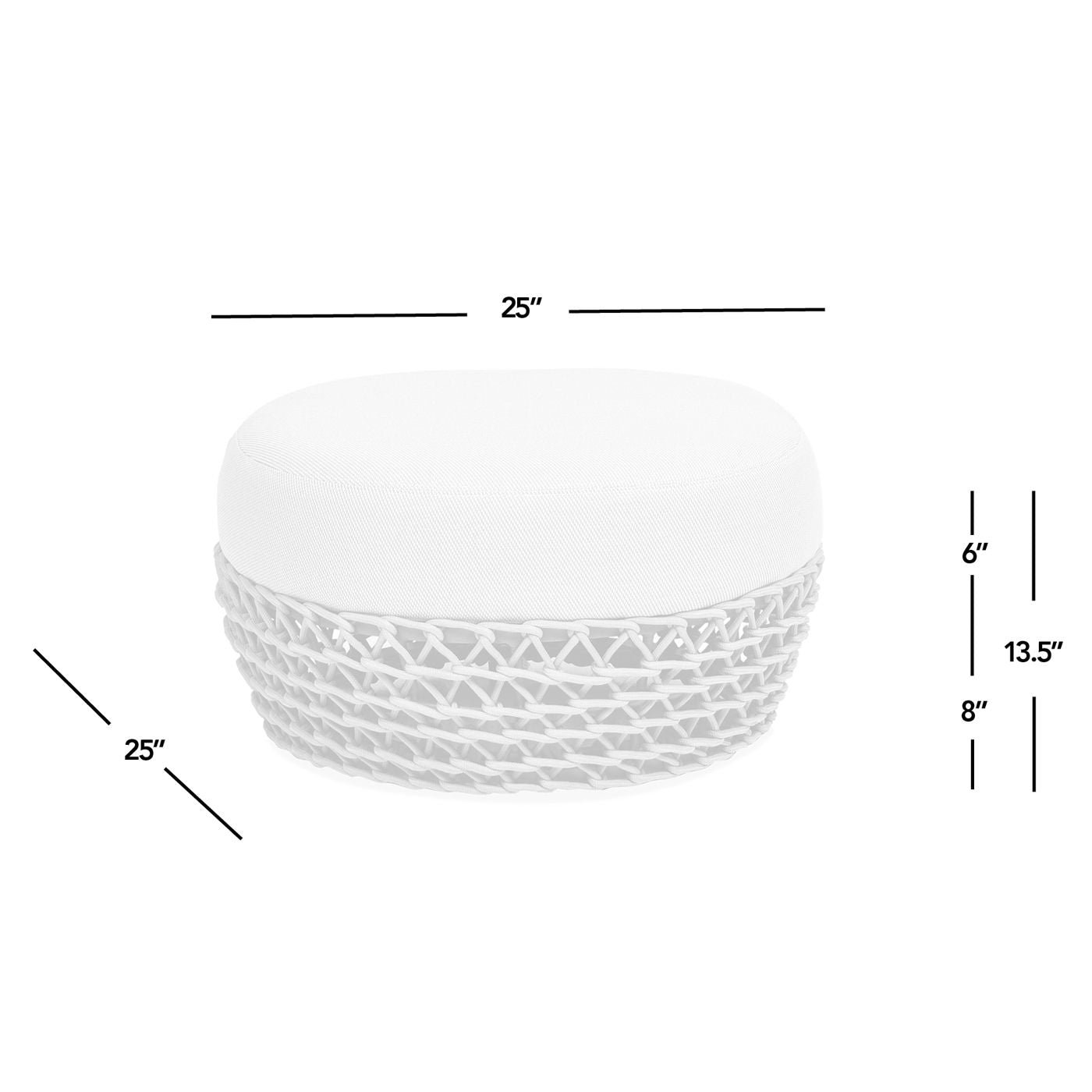 Willow - Round Upholstered Patio Ottoman by HouseOfZazla