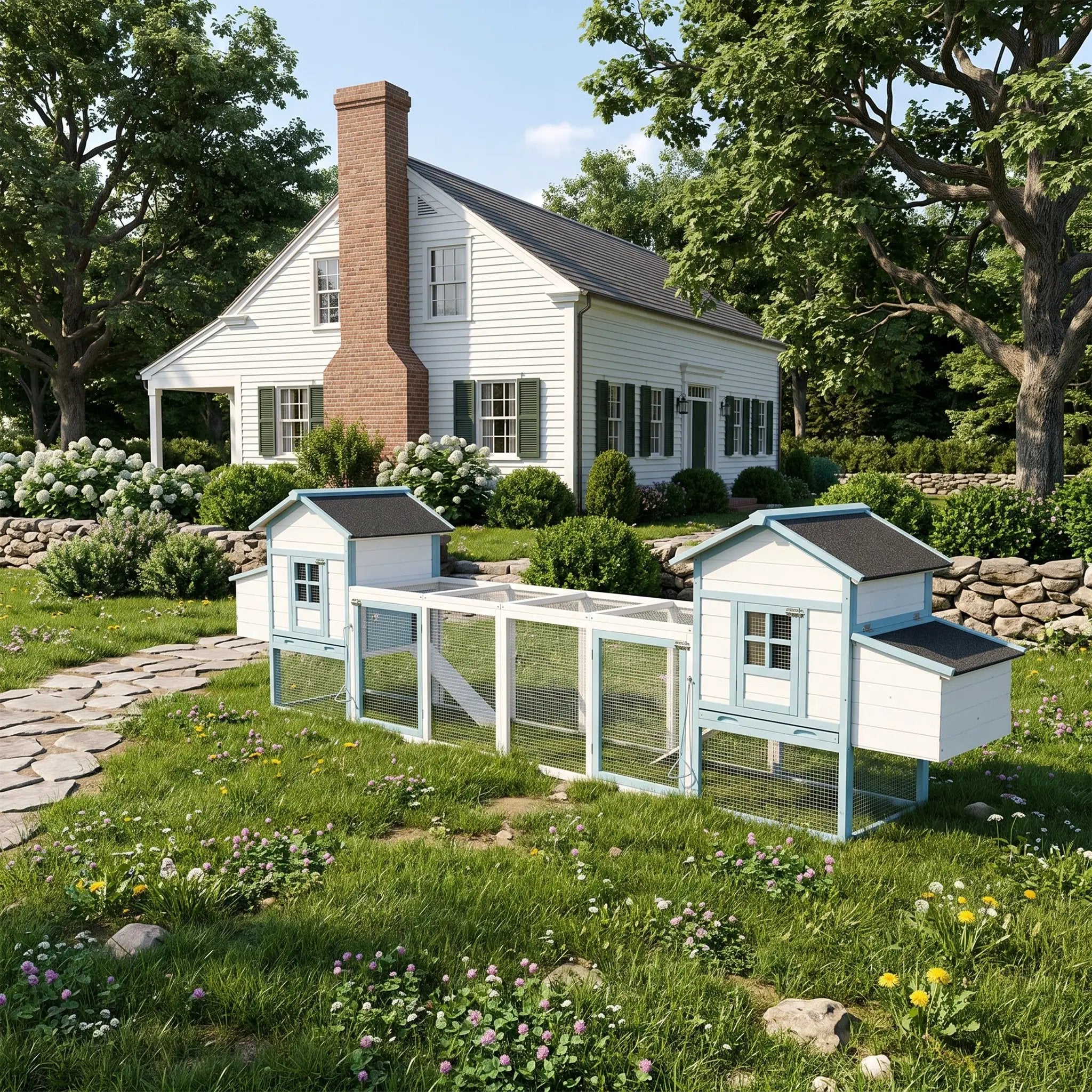 Large Wooden Chicken Coop with Double Nesting Boxes by HouseOfZazla