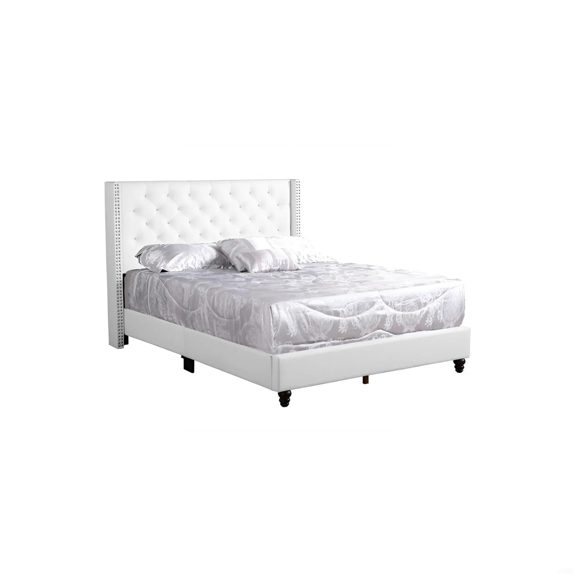 Upholstered Nailhead Trim Chic Bed by Unique Piece Furniture