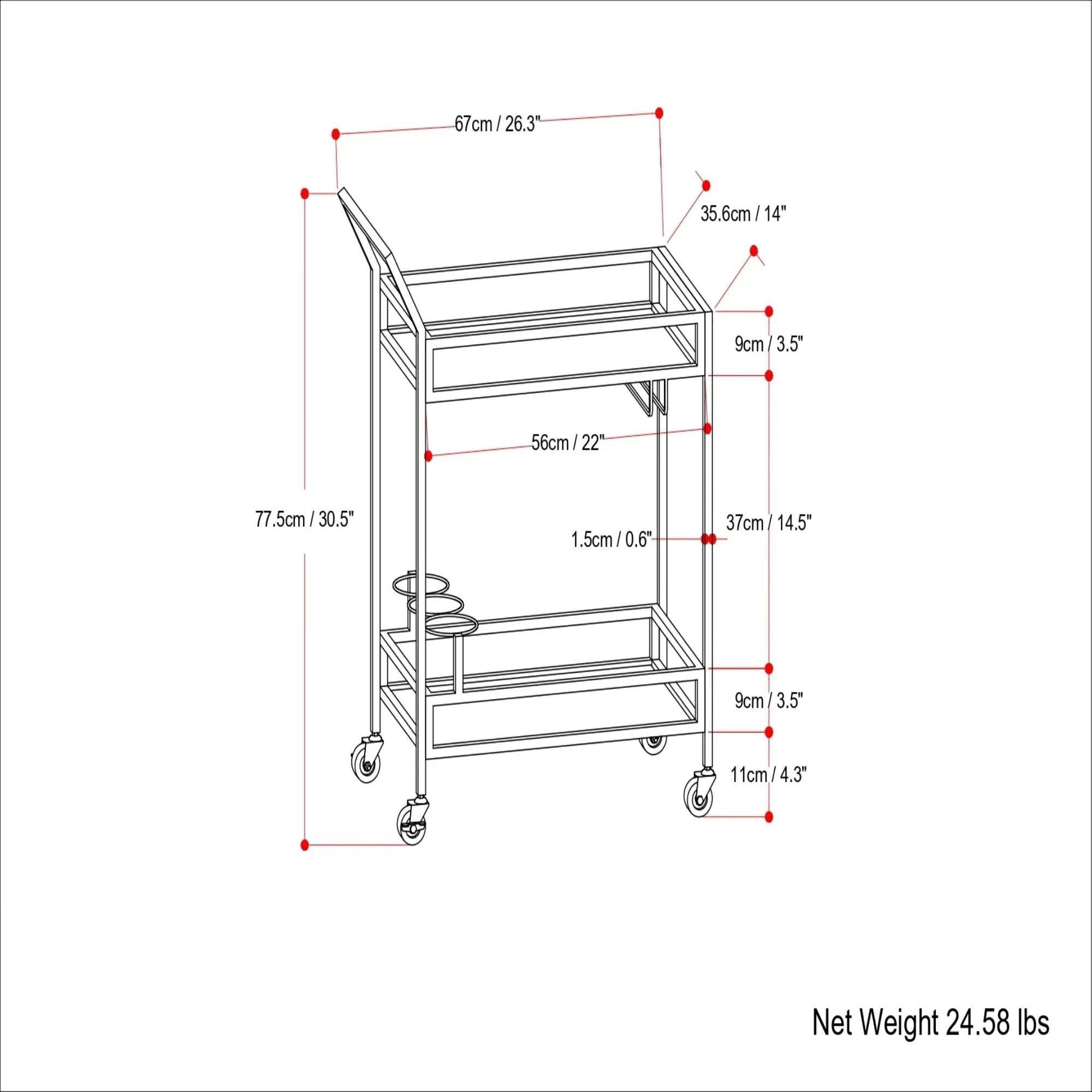 Watts - Bar Cart - Chrome by Unique Piece Furniture