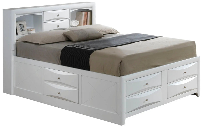 Modern Design Storage Bed With Bookcase Headboard by Unique Piece Furniture