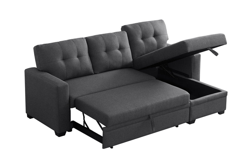 Upholstered Pull Out Sectional Sofa With Chaise by HouseOfZazla