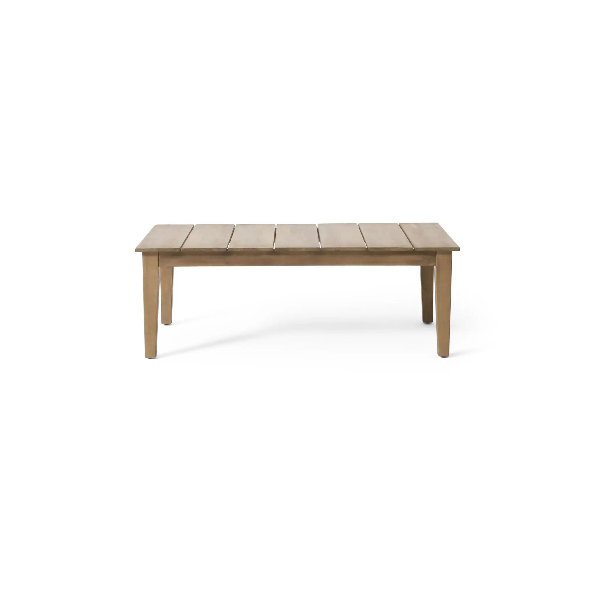 Outdoor Coffee Table With Slat Panel Top - Light Brown by HouseOfZazla