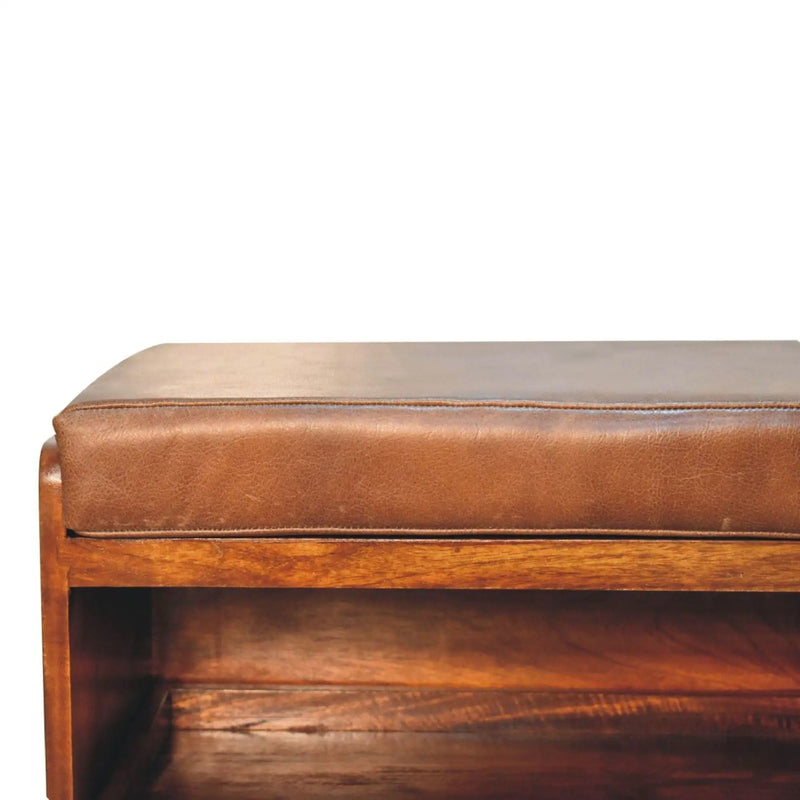 Buffalo - Hide Pull Out Shoe Storage Bench by HouseOfZazla