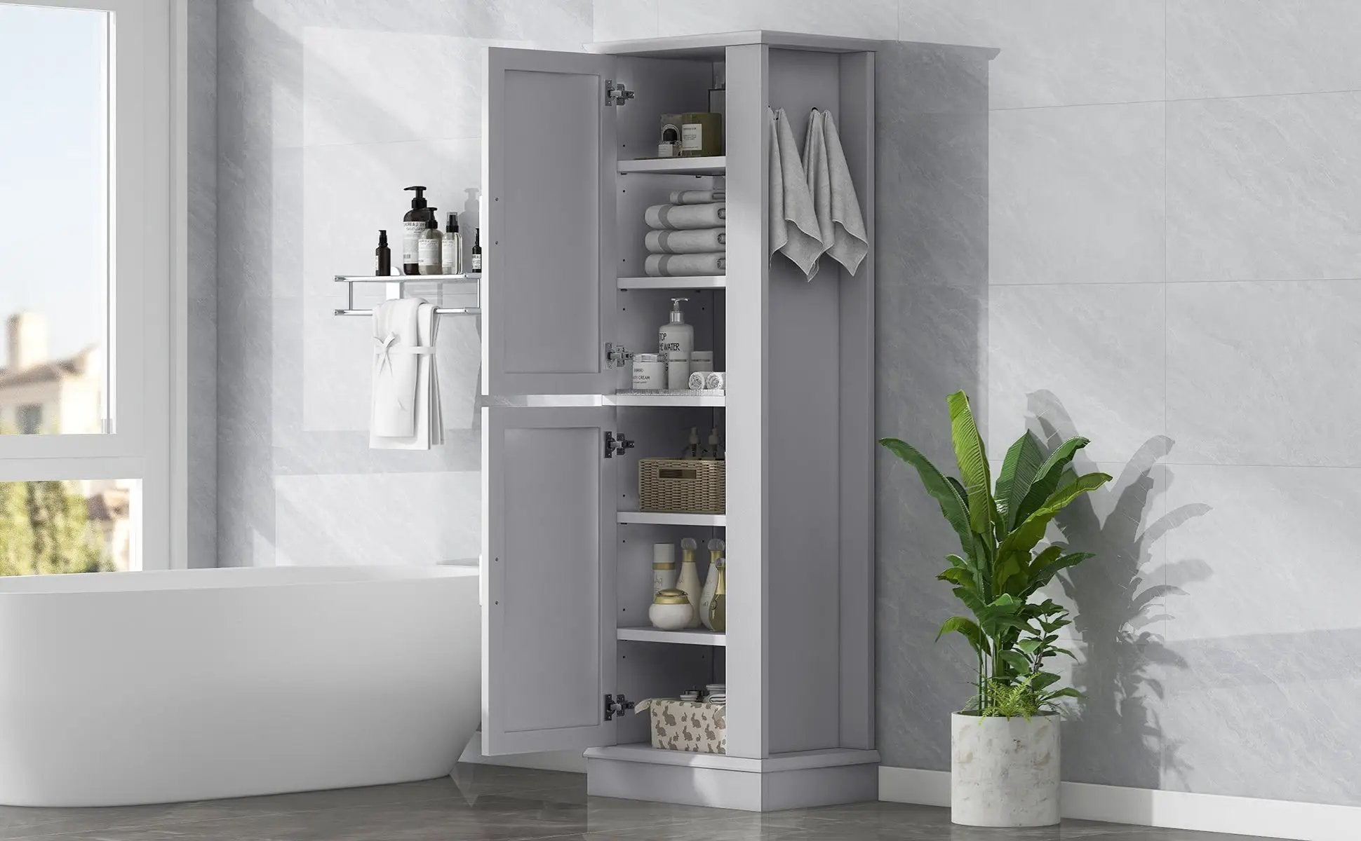 Tall Bathroom Storage Cabinet by HouseOfZazla