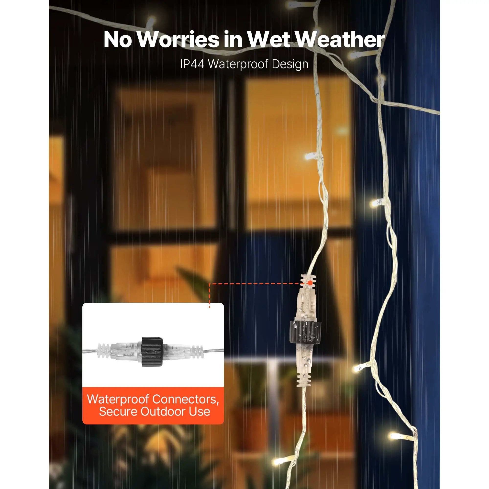 LED Christmas String Lights, 200 LED, 76 Ft Connectable Warm by HouseOfZazla