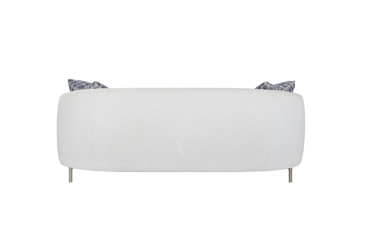 Rounded Sofa with Dacron-Wrapped Cushions and Sinuous Springs - White, photo 4 of 5