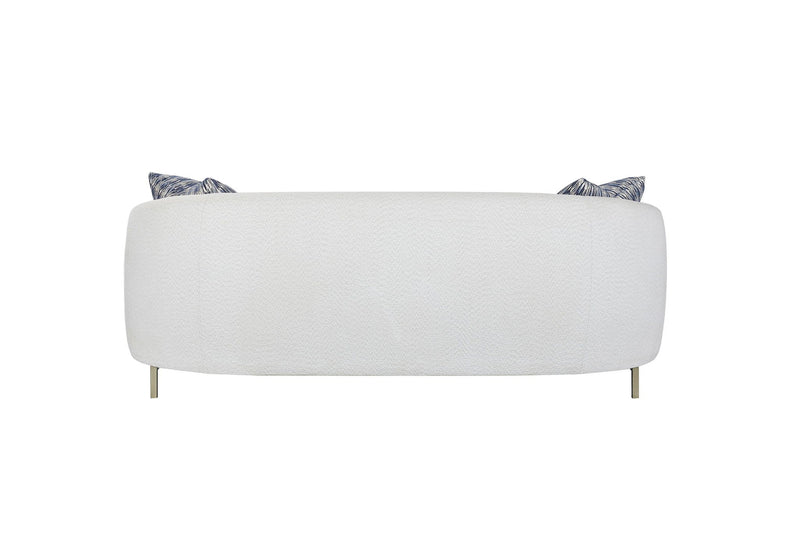 Rounded Sofa with Dacron-Wrapped Cushions and Sinuous Springs - White, photo 4 of 5