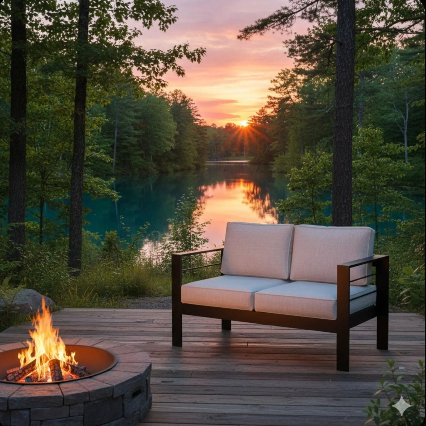 Patio All-Weather Loveseat With Thick Cushions by HouseOfZazla