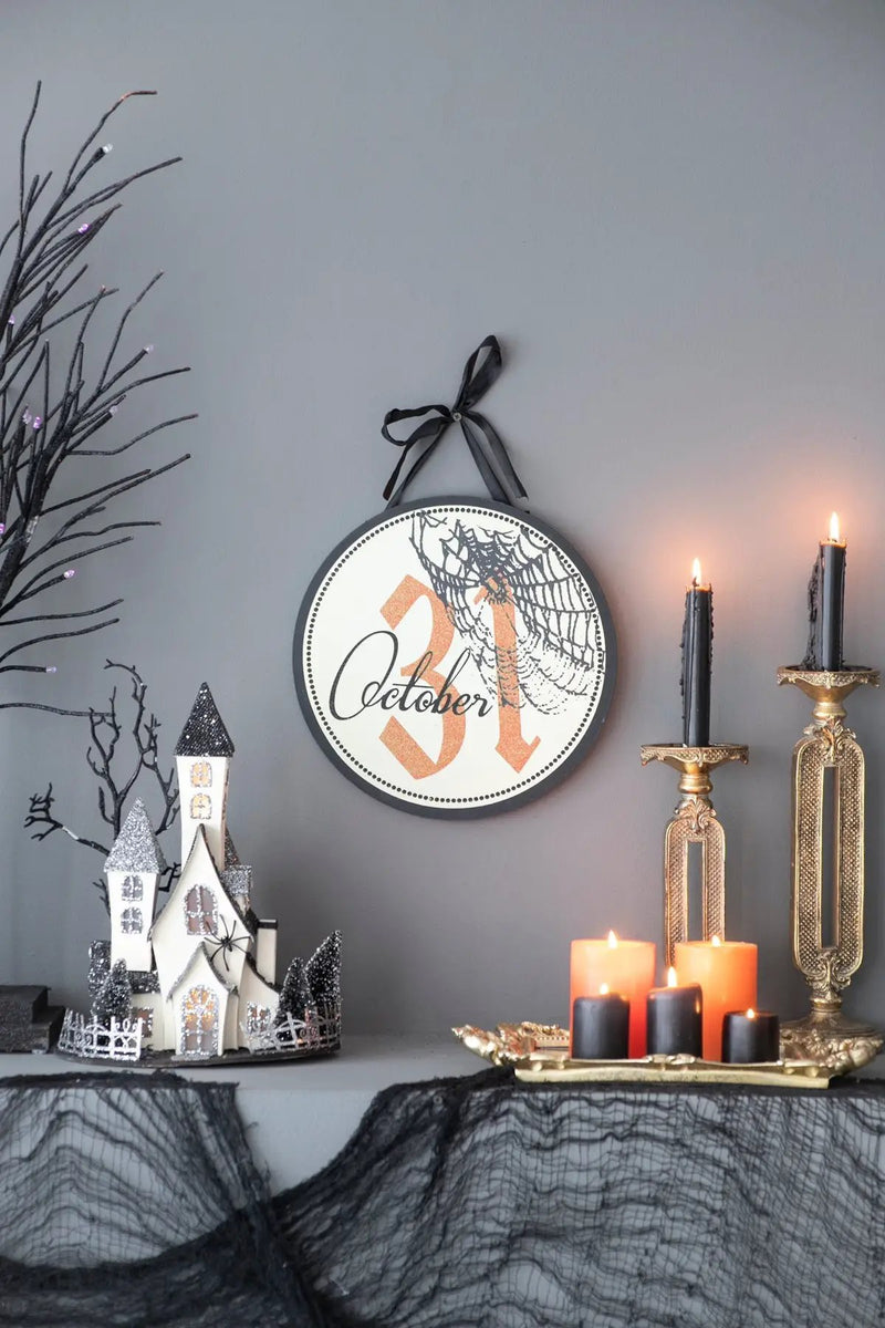 Set of 2, 12x12" Halloween Circle Sign by HouseOfZazla