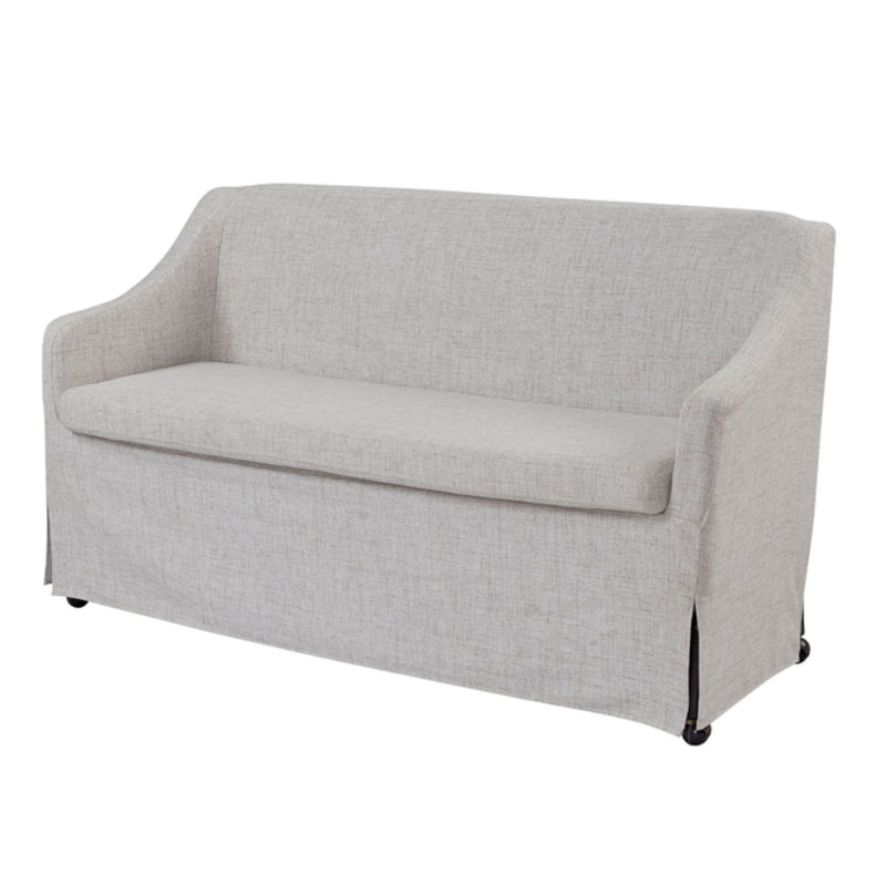 Slip Covered Settee with Casters - Beige, photo 3 of 6