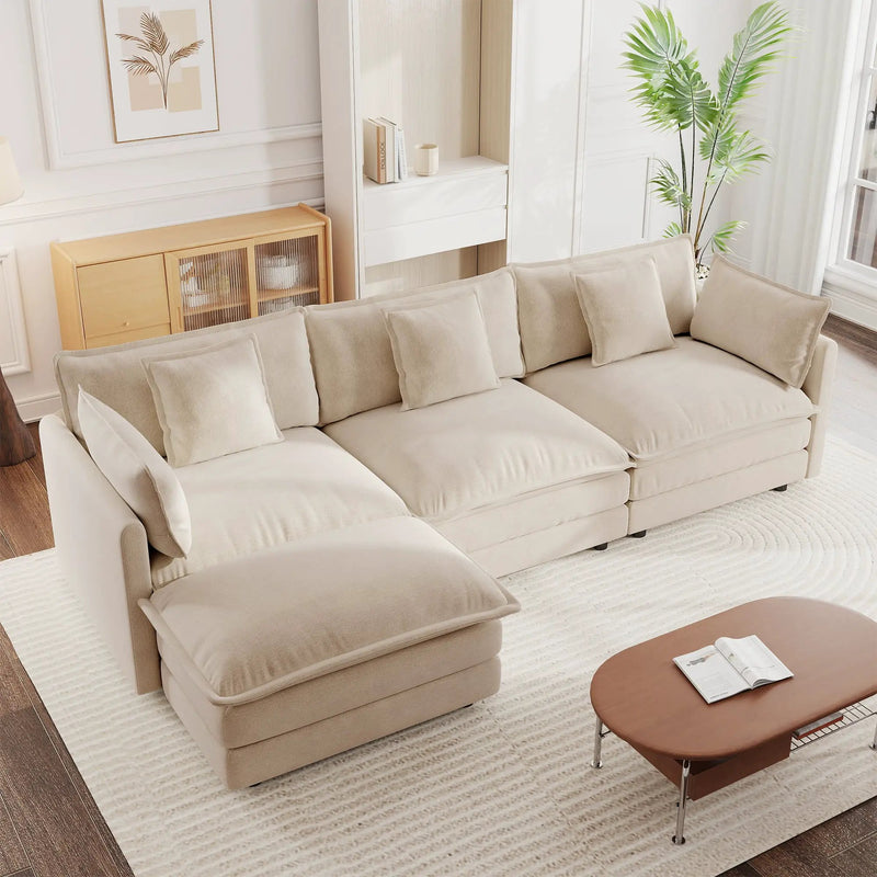 Free Combination Comfy Upholstery Modular Oversized L Shaped Sectional Sofa by HouseOfZazla