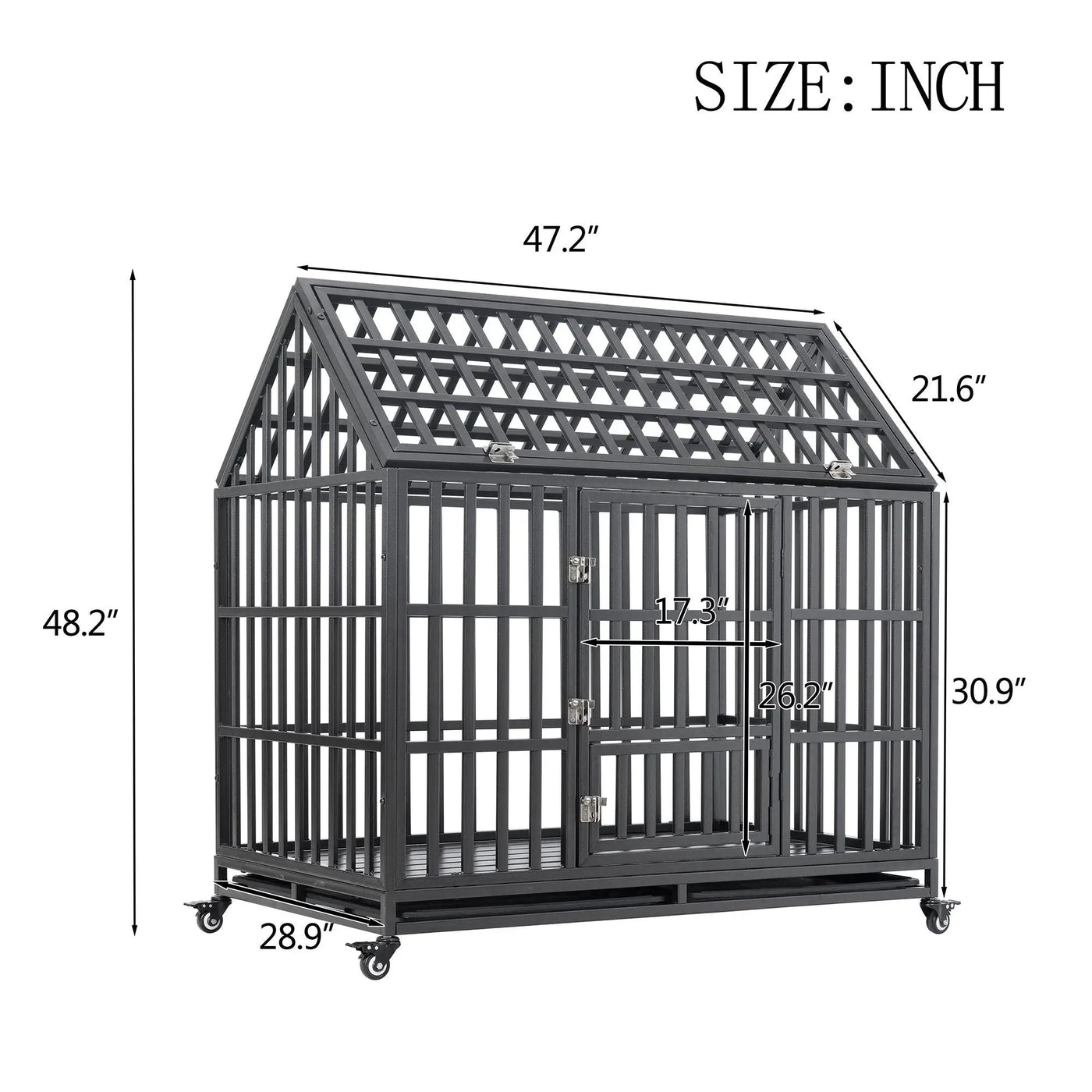 Heavy Duty Dog Crate Lockable Wheels by HouseOfZazla