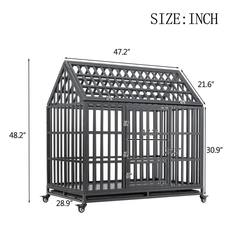 Heavy Duty Dog Crate Lockable Wheels by HouseOfZazla