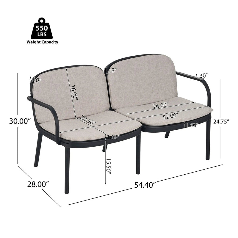 Luna Outdoor Patio 3 Pieces Chat Set by HouseOfZazla